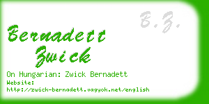 bernadett zwick business card